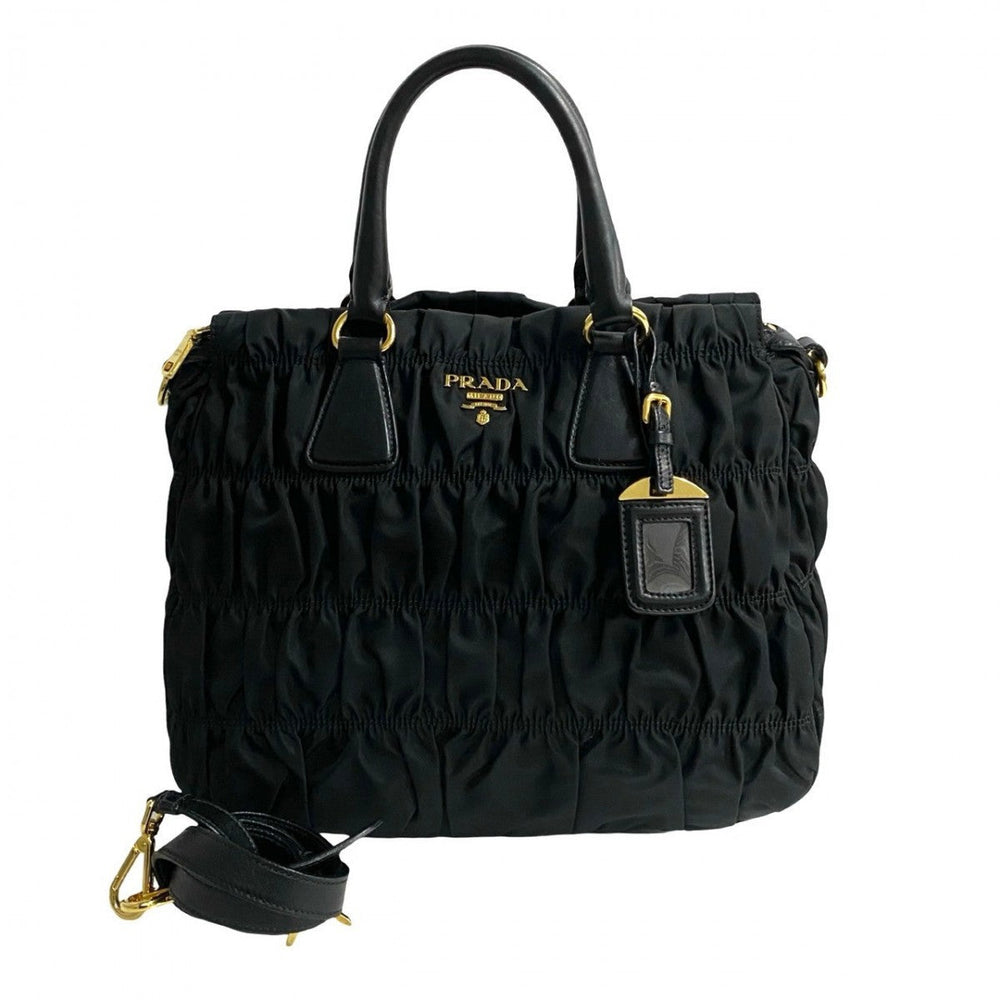 PRADA Shoulder Bag leather black