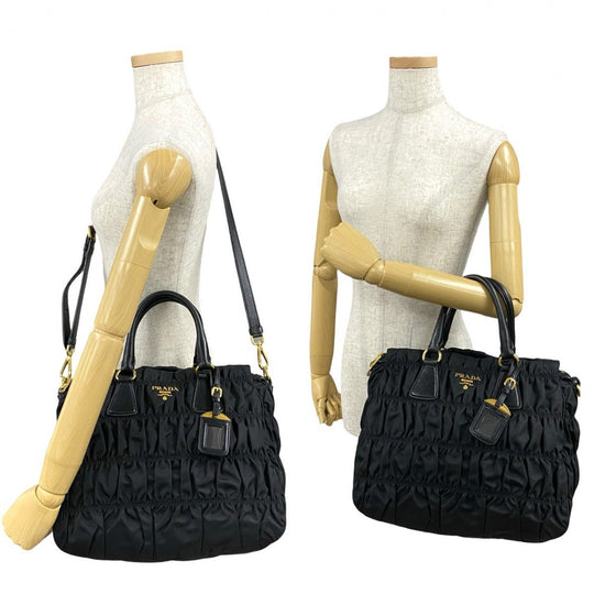PRADA Shoulder Bag leather black