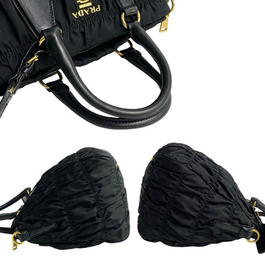 PRADA Shoulder Bag leather black