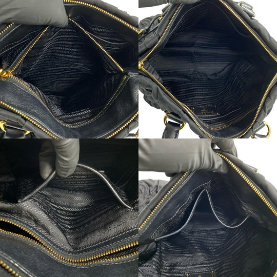 PRADA Shoulder Bag leather black