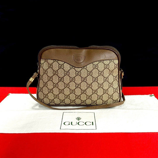 GUCCI Shoulder Bag leather Brown