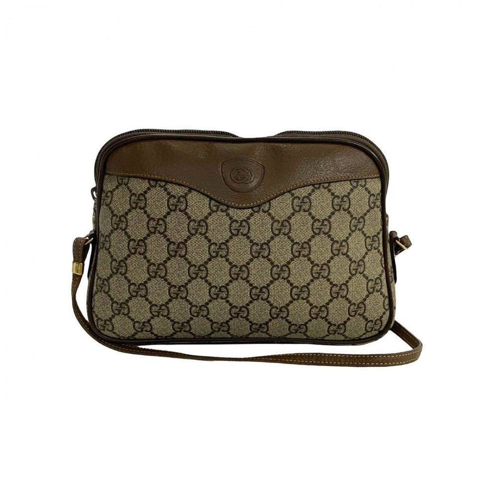 GUCCI Shoulder Bag leather Brown