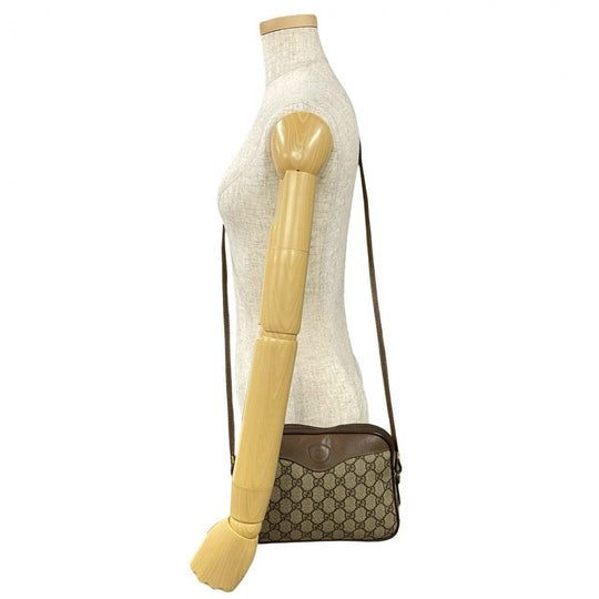 GUCCI Shoulder Bag leather Brown