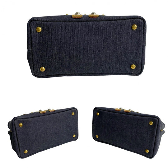 PRADA Shoulder Bag denim Navy Canapa Robot