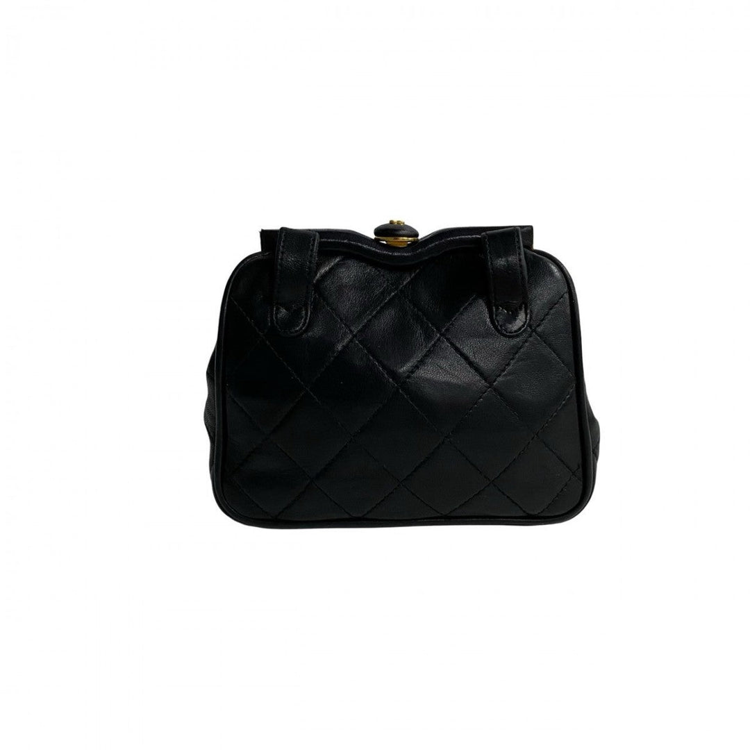 CHANEL Shoulder Bag lambskin black Matrasse