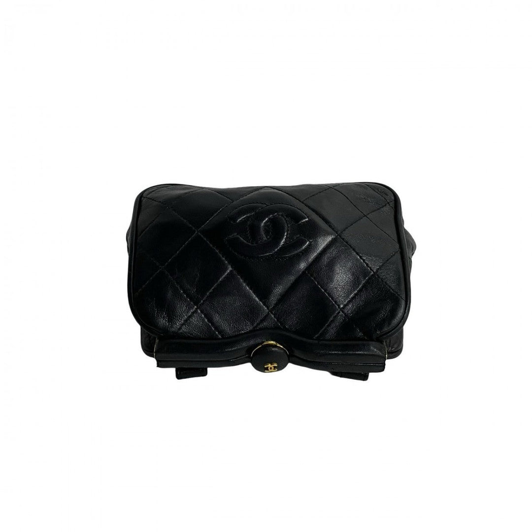 CHANEL Shoulder Bag lambskin black Matrasse