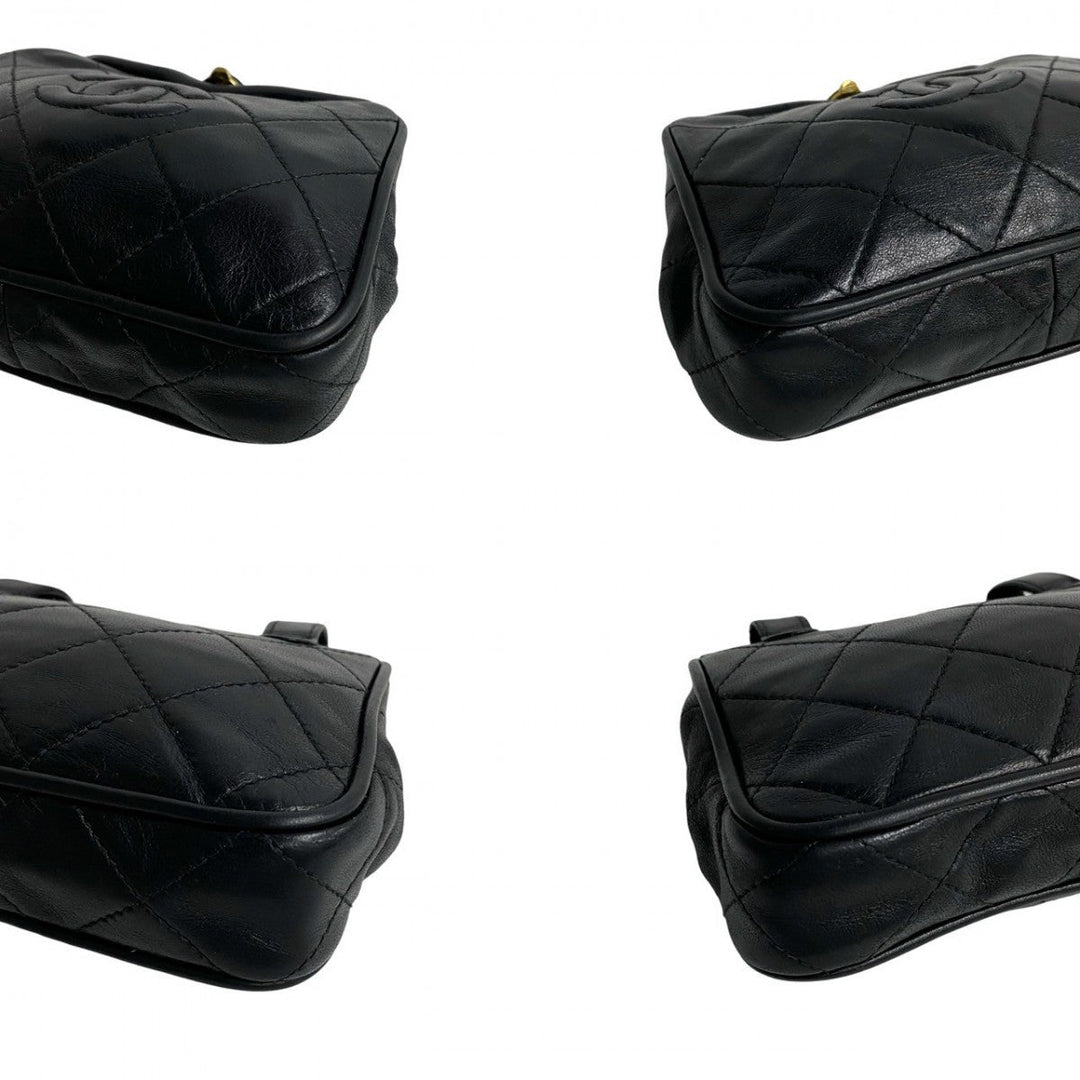 CHANEL Shoulder Bag lambskin black Matrasse