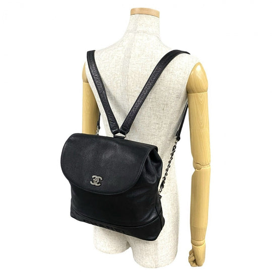 CHANEL Backpack Matt caviar skin black