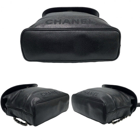CHANEL Backpack Matt caviar skin black