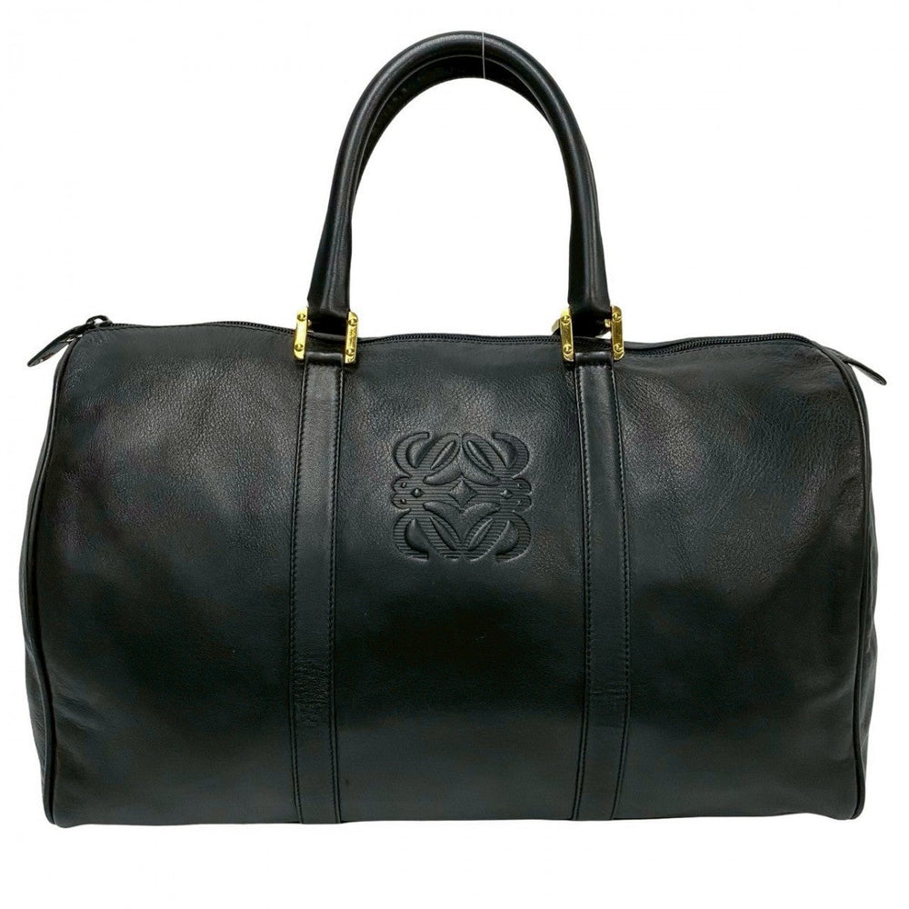LOEWE Boston Duffel bag leather black logo anagram