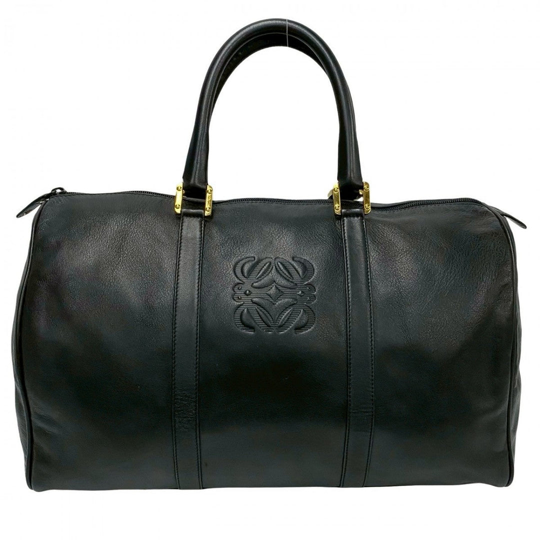 LOEWE Boston Duffel bag leather black logo anagram