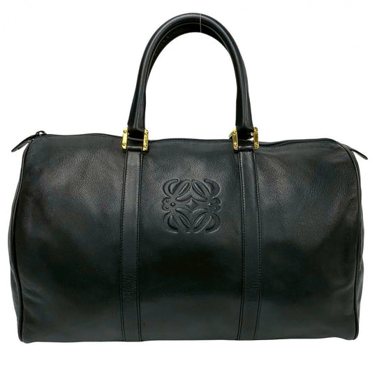 LOEWE Boston Duffel bag leather black logo anagram
