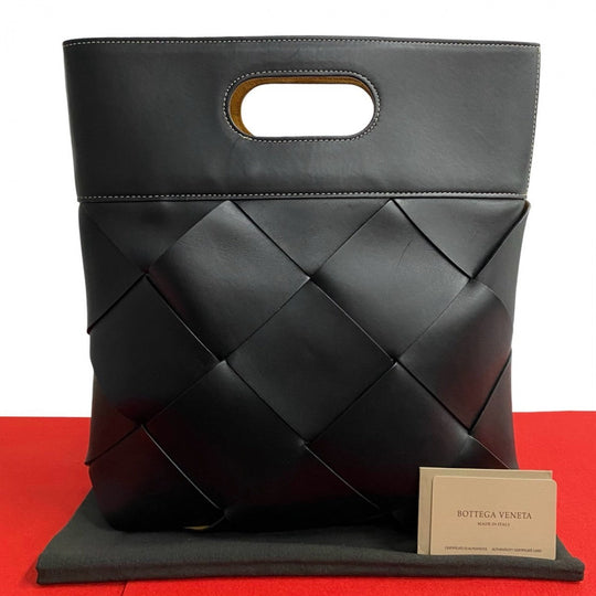 BOTTEGAVENETA Tote Bag leather black Maxi INTRECCIATO