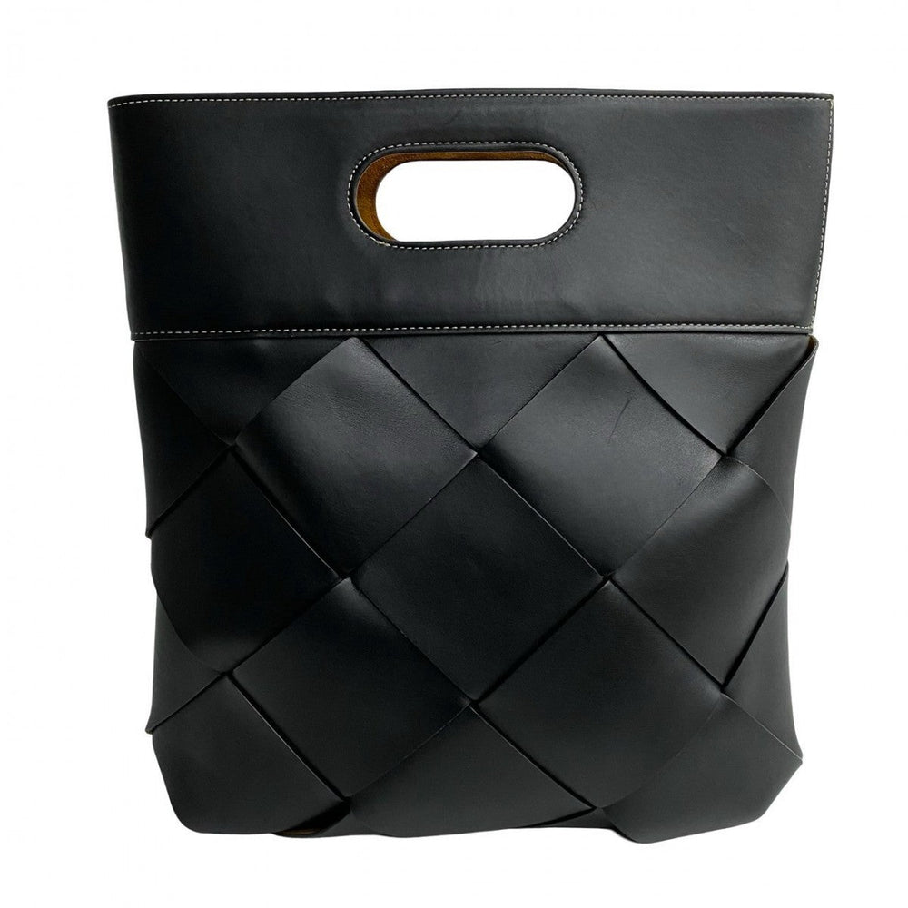 BOTTEGAVENETA Tote Bag leather black Maxi INTRECCIATO