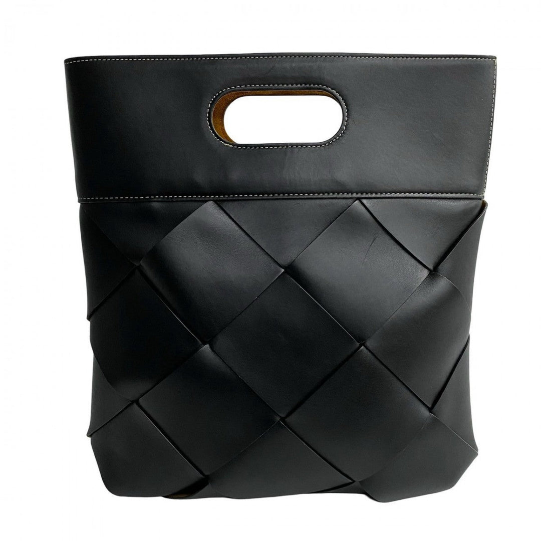 BOTTEGAVENETA Tote Bag leather black Maxi INTRECCIATO