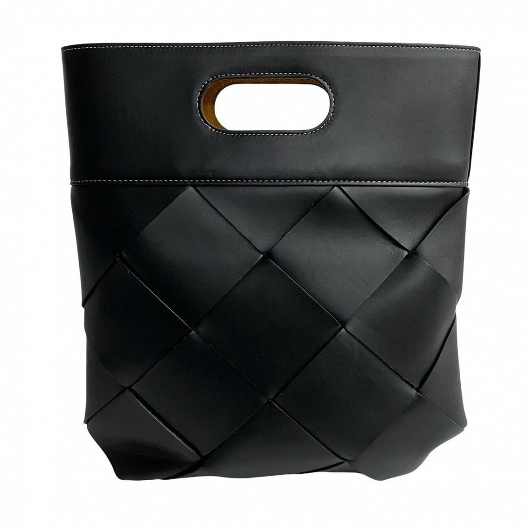 BOTTEGAVENETA Tote Bag leather black Maxi INTRECCIATO