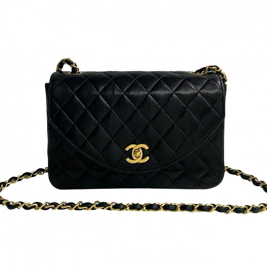 CHANEL Shoulder Bag lambskin black Matrasse