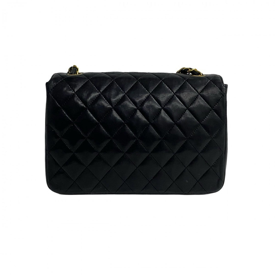 CHANEL Shoulder Bag lambskin black Matrasse