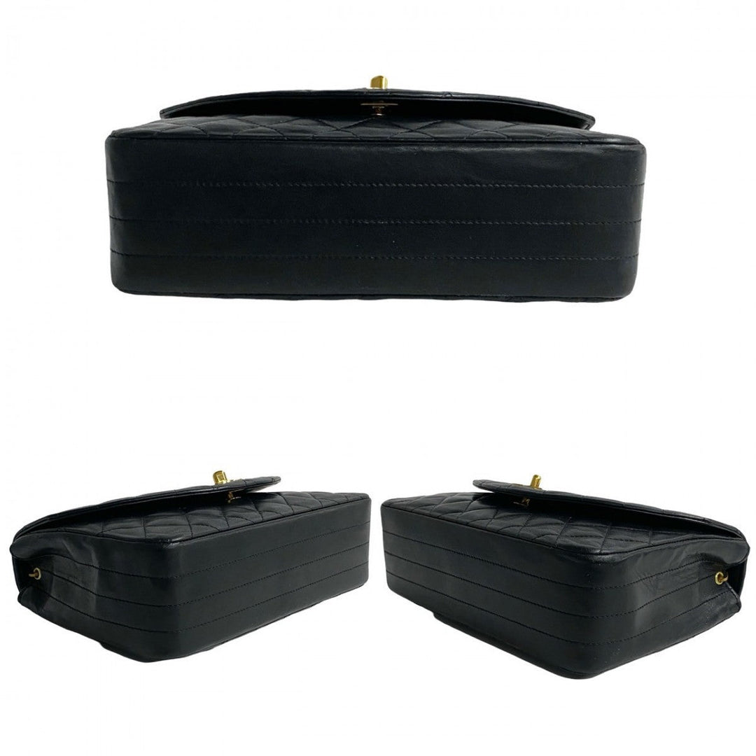 CHANEL Shoulder Bag lambskin black Matrasse