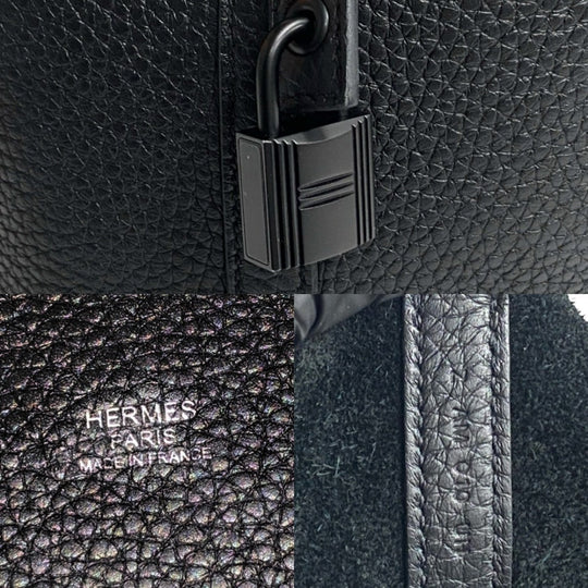 HERMES Handbag Taurillon Clemence black Picotin Lock Monochrome PM