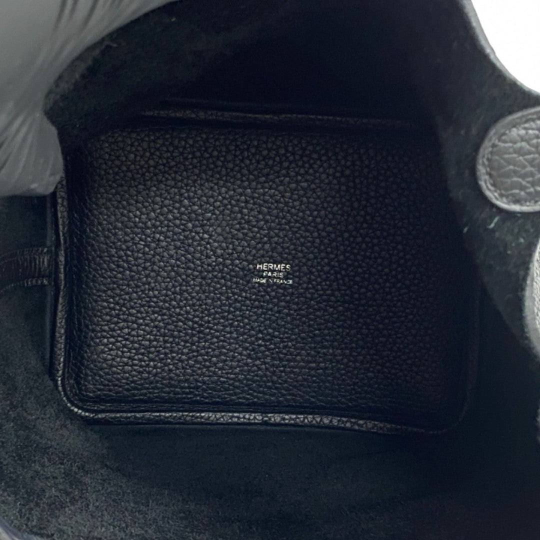 HERMES Handbag Taurillon Clemence black Picotin Lock Monochrome PM