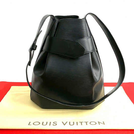 LOUIS VUITTON Shoulder Bag leather black Epi Sac De Paul PM