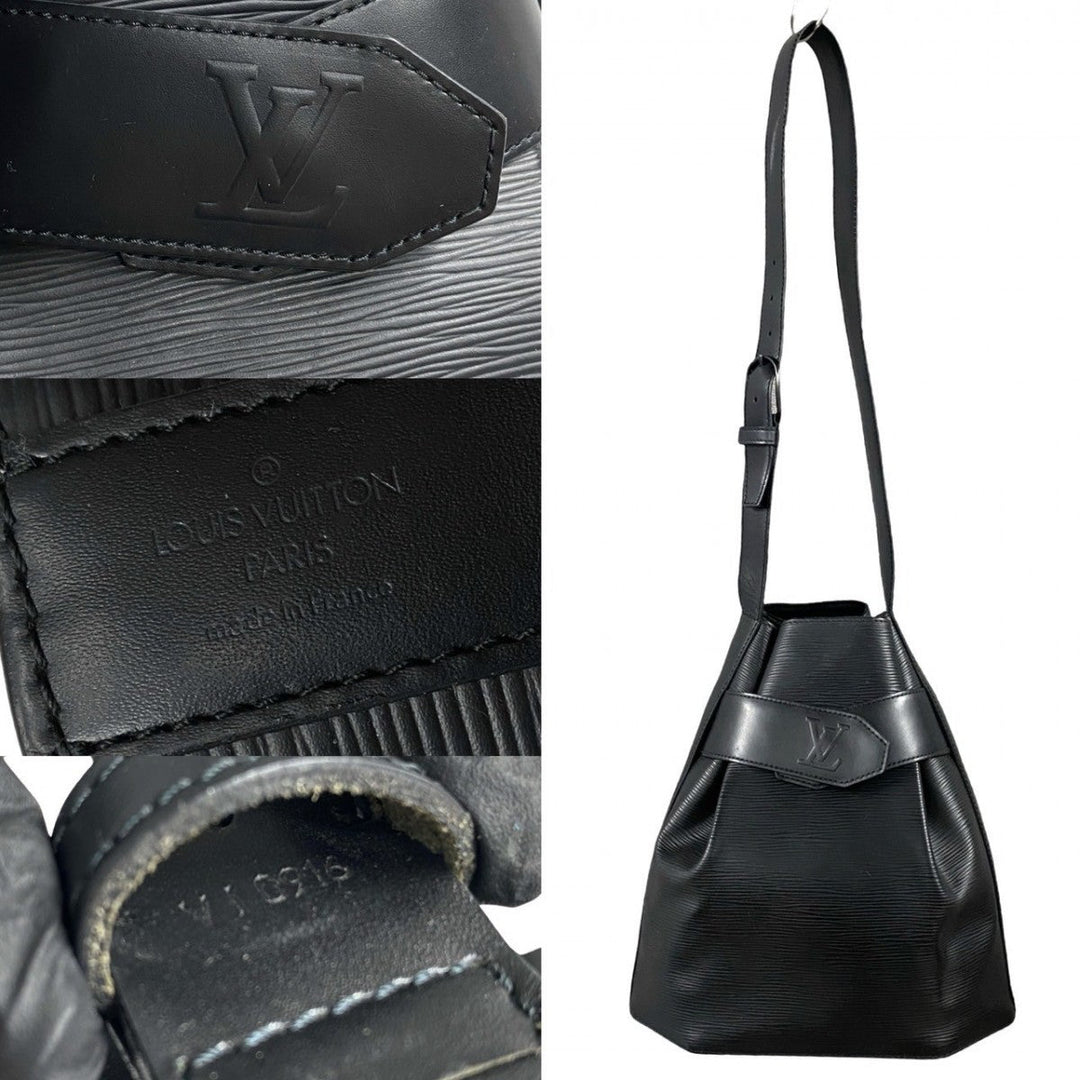 LOUIS VUITTON Shoulder Bag leather black Epi Sac De Paul PM