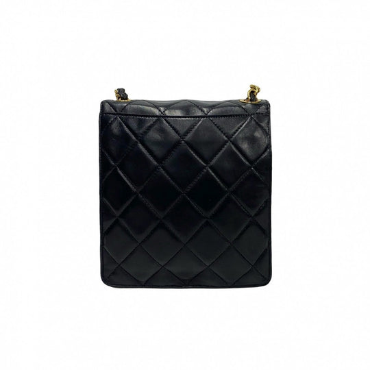 CHANEL Shoulder Bag lambskin black Matrasse