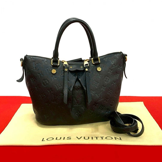 LOUIS VUITTON Shoulder Bag leather black Monogram Unplant Mazarine PM