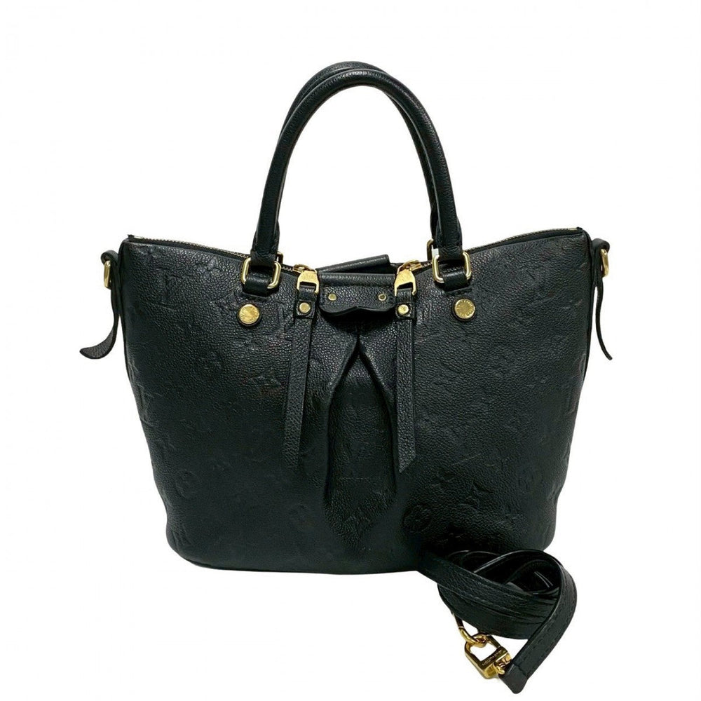 LOUIS VUITTON Shoulder Bag leather black Monogram Unplant Mazarine PM