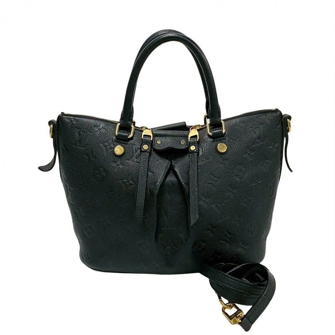 LOUIS VUITTON Shoulder Bag leather black Monogram Unplant Mazarine PM