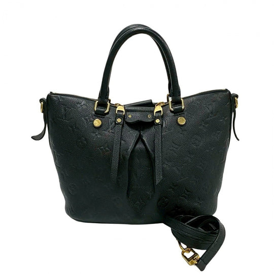 LOUIS VUITTON Shoulder Bag leather black Monogram Unplant Mazarine PM