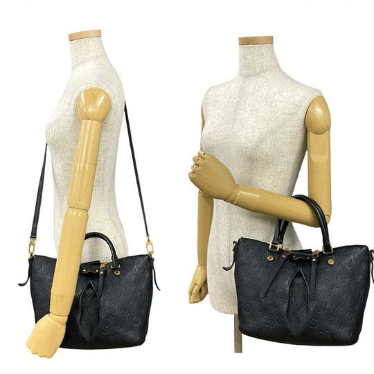 LOUIS VUITTON Shoulder Bag leather black Monogram Unplant Mazarine PM