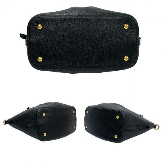 LOUIS VUITTON Shoulder Bag leather black Monogram Unplant Mazarine PM