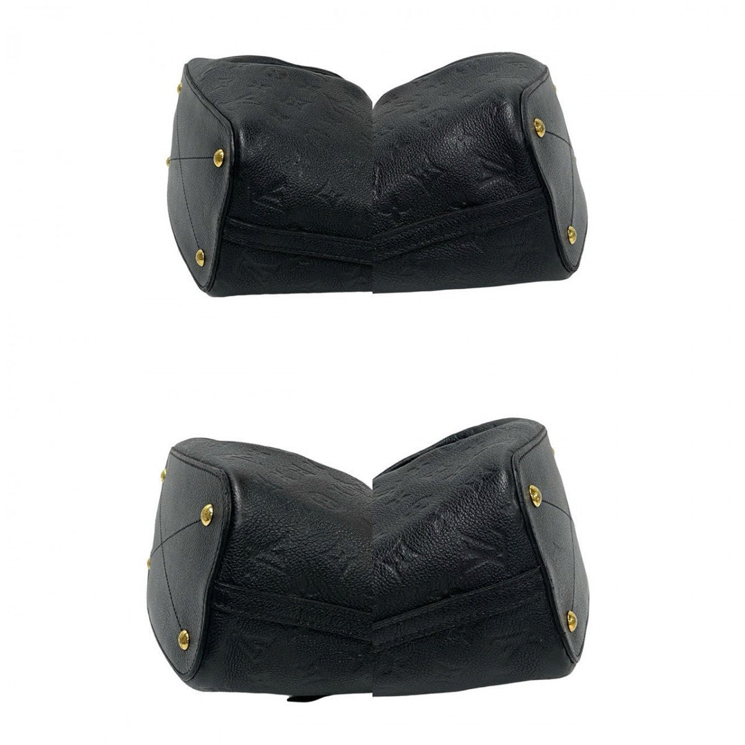 LOUIS VUITTON Shoulder Bag leather black Monogram Unplant Mazarine PM