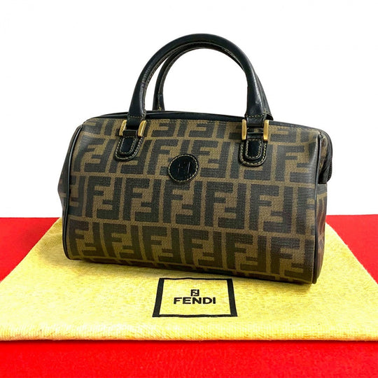 FENDI Handbag leather Dark brown