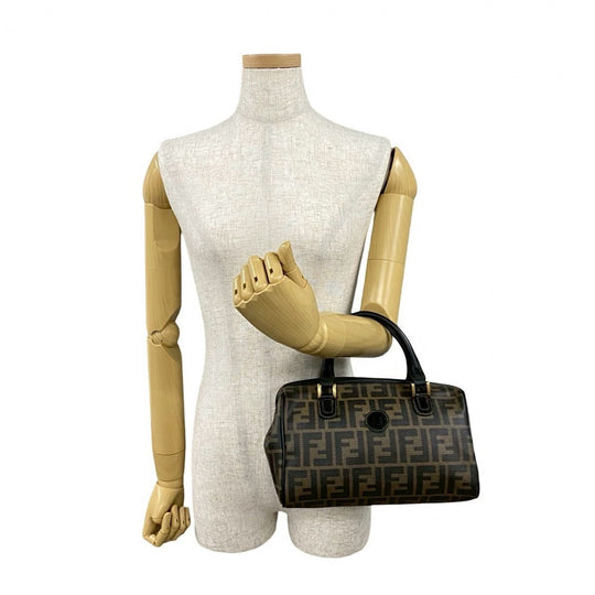 FENDI Handbag leather Dark brown