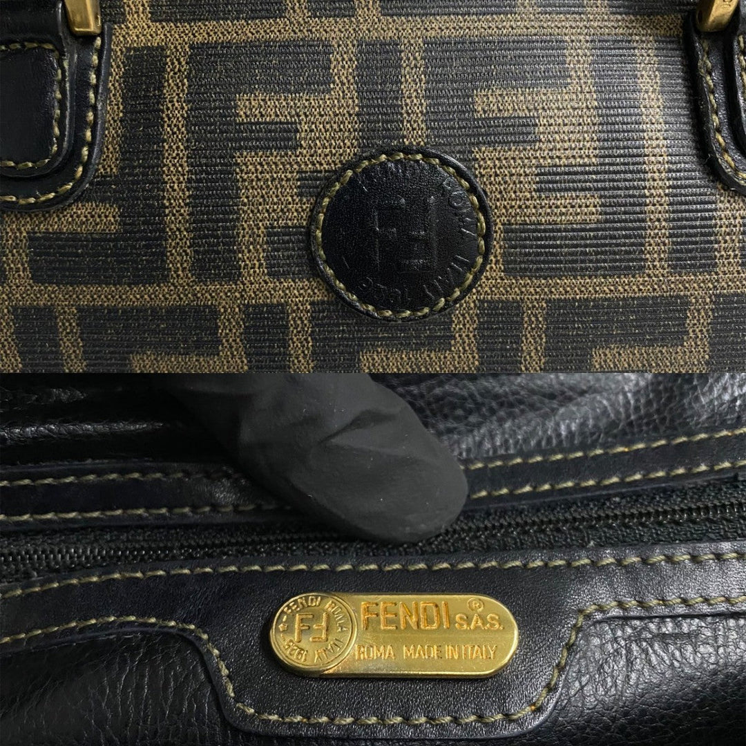 FENDI Handbag leather Dark brown