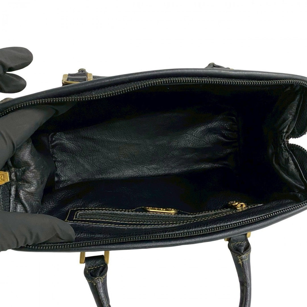 FENDI Handbag leather Dark brown