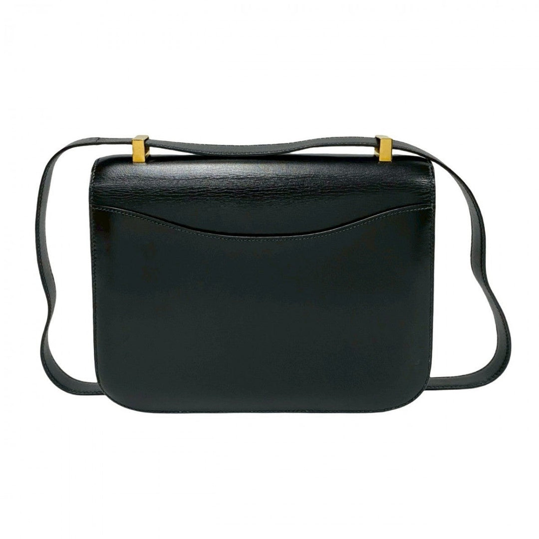 HERMES Shoulder Bag Box scarf black Constance
