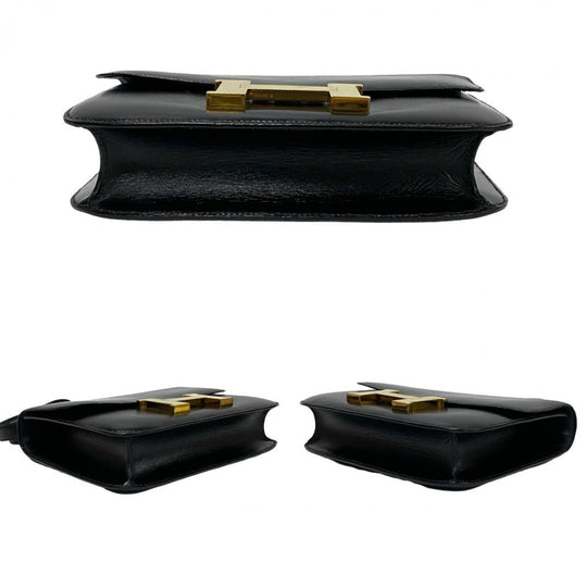 HERMES Shoulder Bag Box scarf black Constance