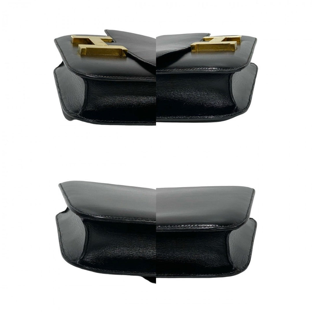 HERMES Shoulder Bag Box scarf black Constance