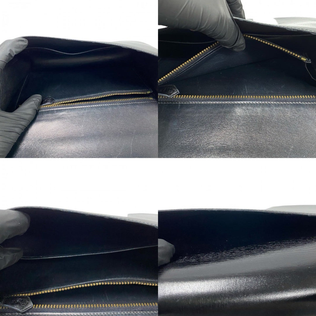 HERMES Shoulder Bag Box scarf black Constance