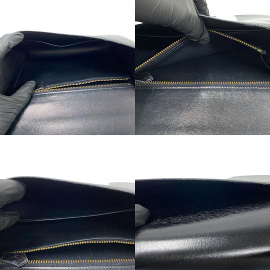 HERMES Shoulder Bag Box scarf black Constance