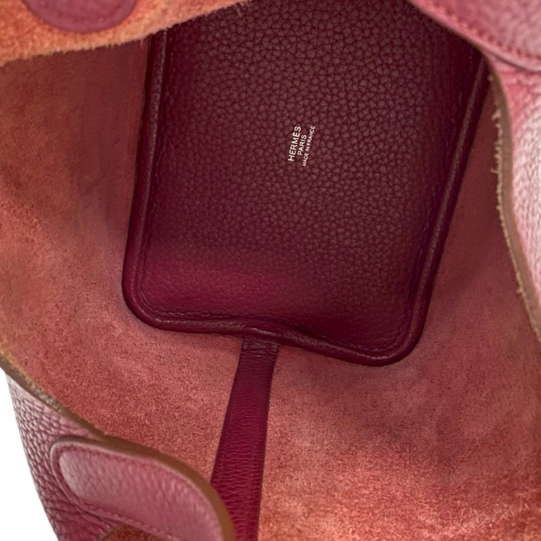 HERMES Handbag Taurillon Clemence pink Picotan Lock PM