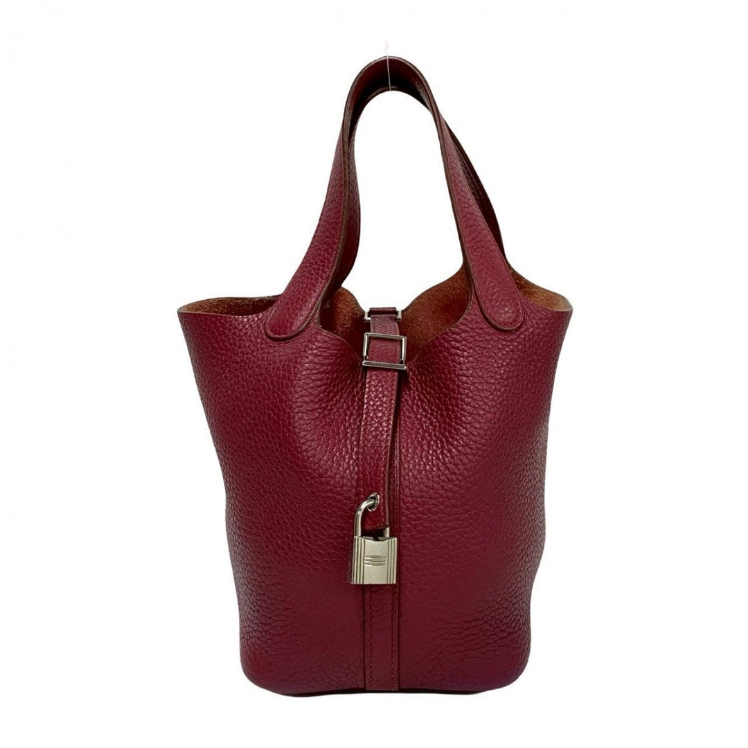 HERMES Handbag Taurillon Clemence pink Picotan Lock PM