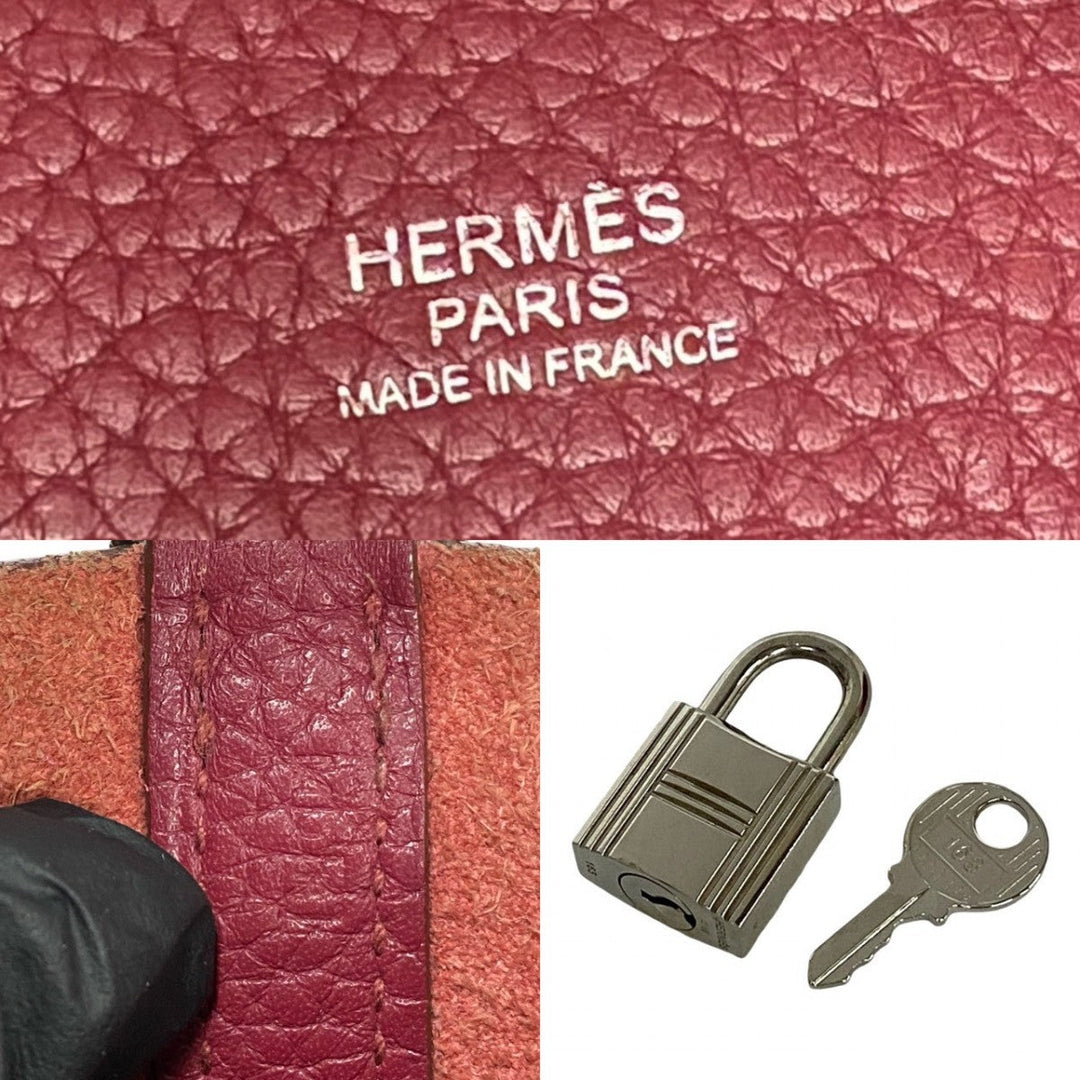HERMES Handbag Taurillon Clemence pink Picotan Lock PM