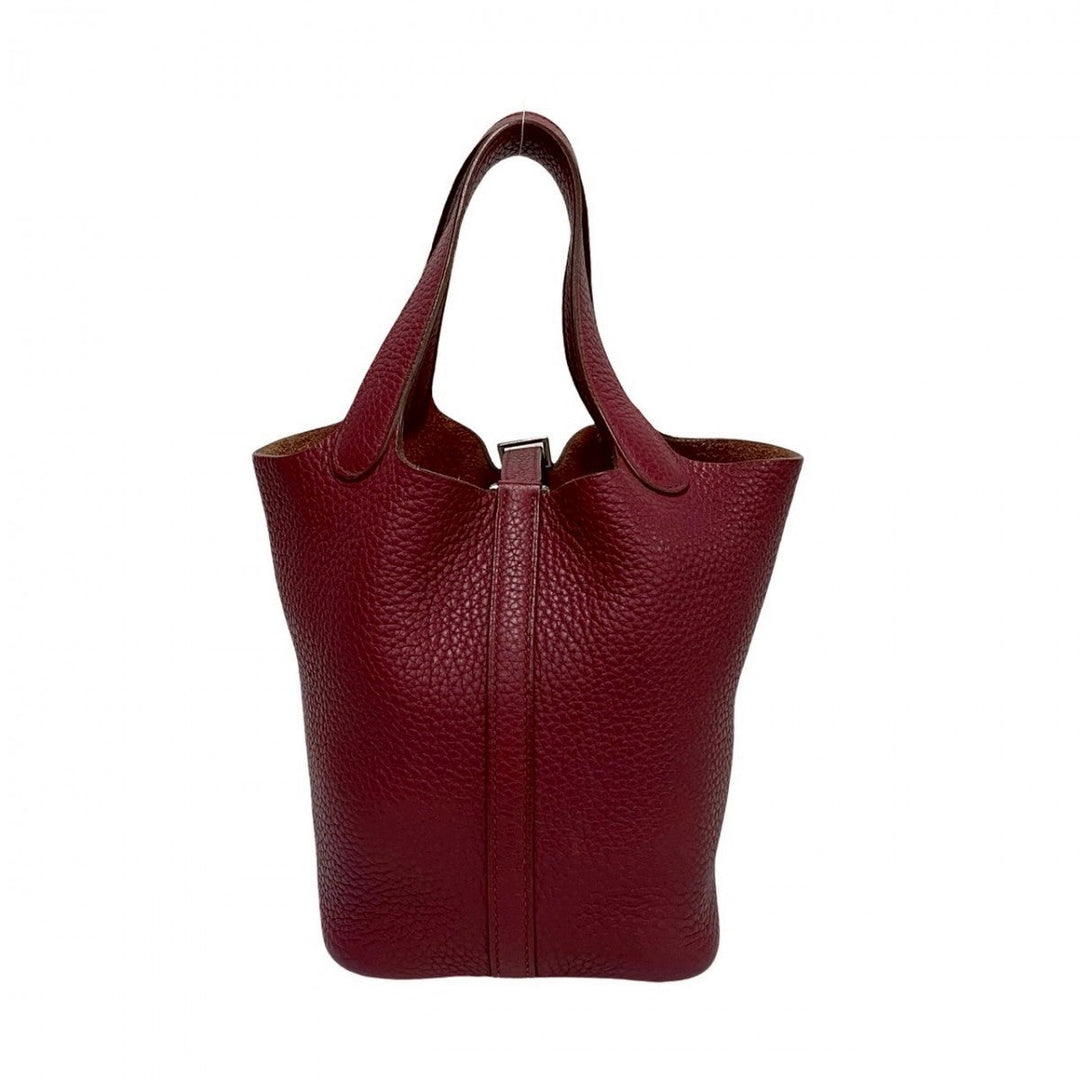 HERMES Handbag Taurillon Clemence pink Picotan Lock PM