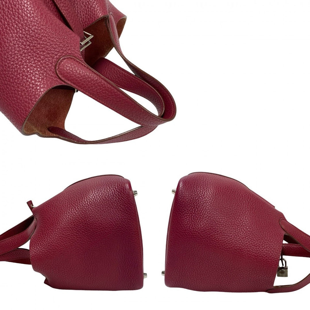 HERMES Handbag Taurillon Clemence pink Picotan Lock PM