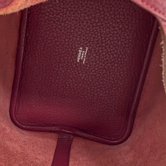HERMES Handbag Taurillon Clemence pink Picotan Lock PM